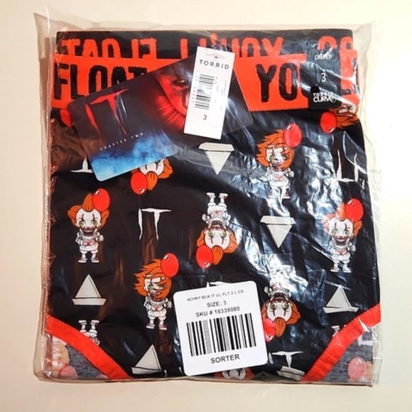❤️NWT VINTAGE TORRID PENNYWISE BALLOON CLOWN PANTY YOU'LL FLOAT TOO HALLOWEEN - Picture 7 of 10